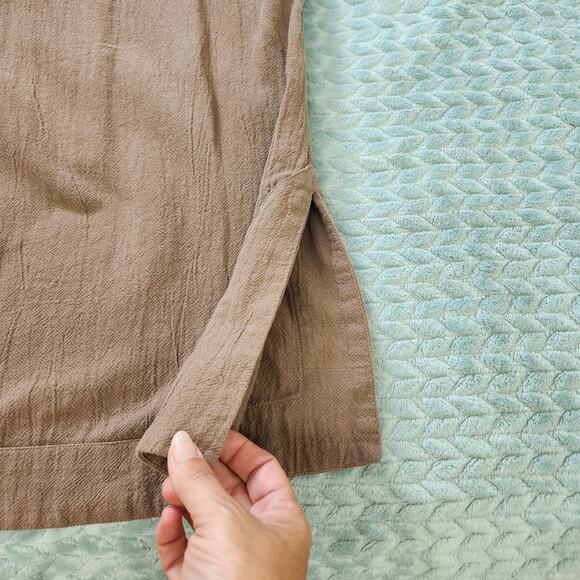 Soft Surroundings Top 2X Brown Textured Cotton 3/4 Sleeve Lagenlook - Picture 7 of 8